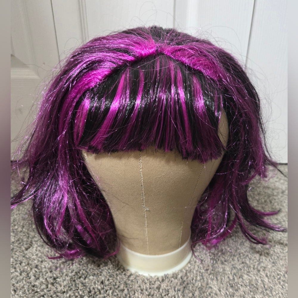 Vibrant Purple & Black Women's Wig